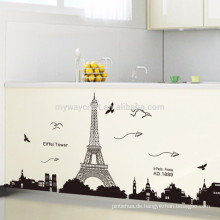 Wohnzimmer-Dekor-Zuhause-Dekor entfernbarer Paris-Eiffelturm-Kunst-Abziehbild-Wand-Aufkleber-Wandbild DIY